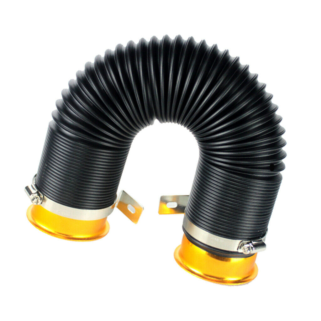 3inch Global Flexible Cold Air Intake Pipe Inlet Hose Tube Duct Inlet Golden
