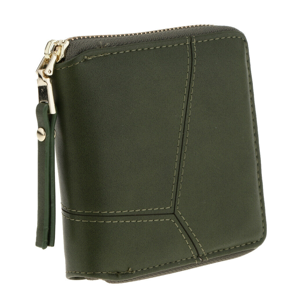 Women Small Bifold Wallet Ladies Card Holder Short Purse Clutch Army Green