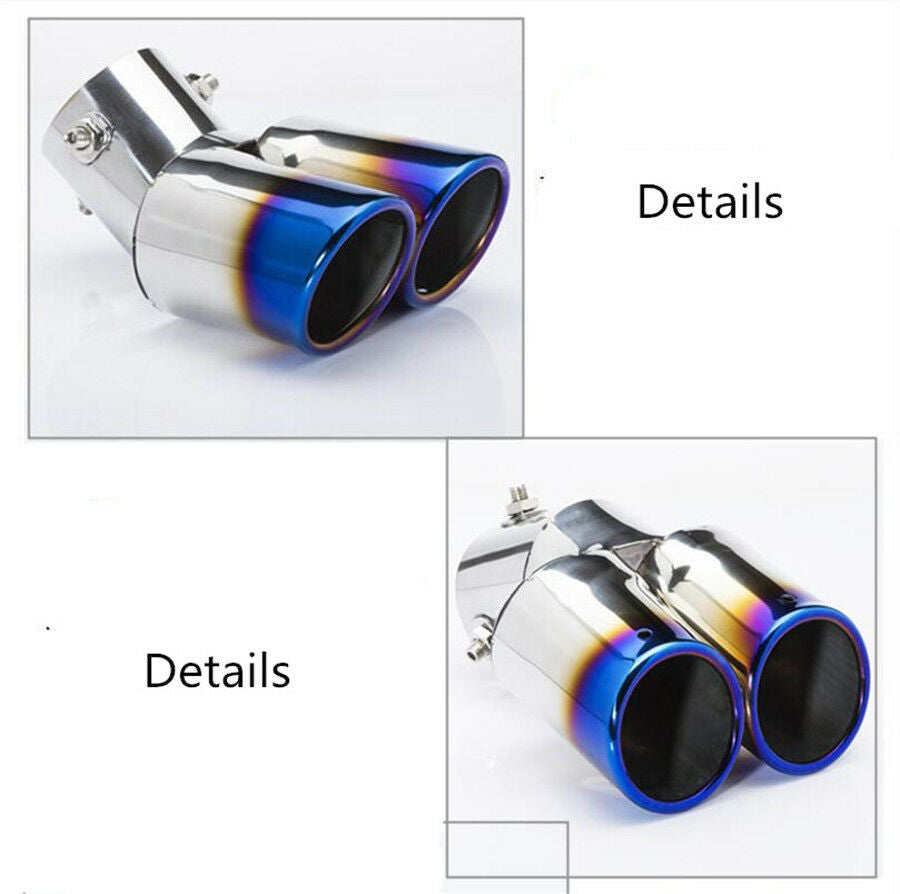 6.3cm Inner diameter Stainless Steel Dual Exhaust Pipes Muffler Tip Throat Liner