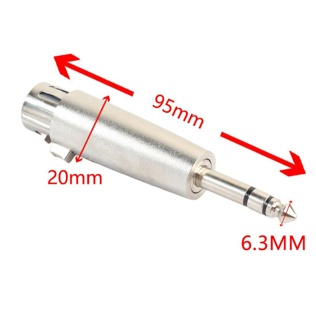 6.35mm Male Plug to XLR Female Plug MIC Audio Adapter Converter Connector