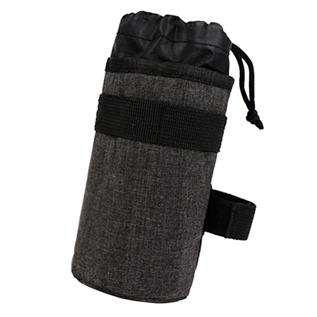 Portable Water Bottle Bag Outdoor Riding Insulated Kettle Sleeve Pouch Gray