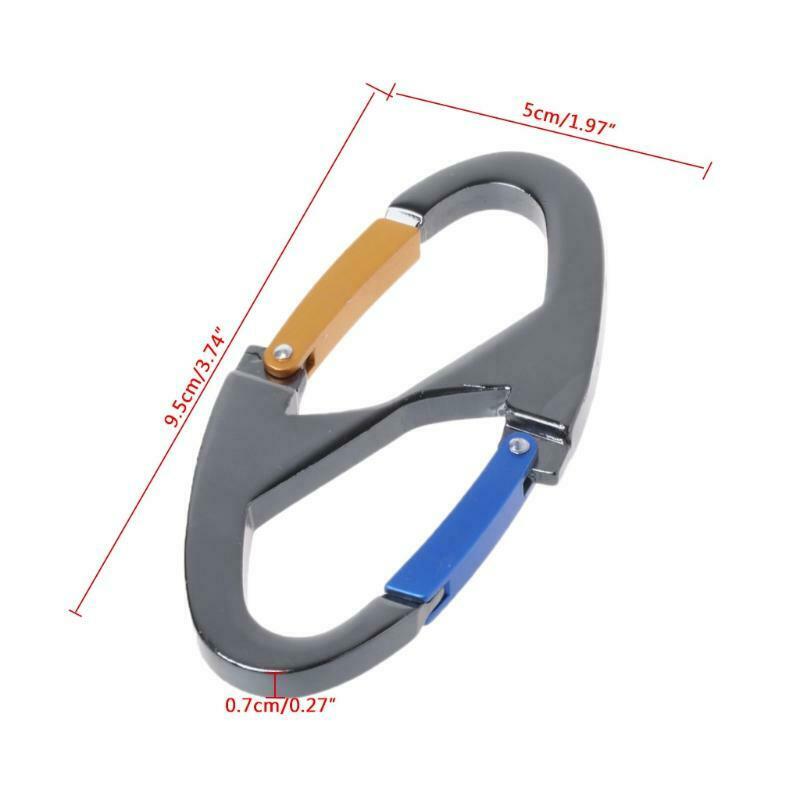 Outdoor Camping Tool 8 Shaped Carabiner Keychain Snap Clip Hook Hiking Buckle