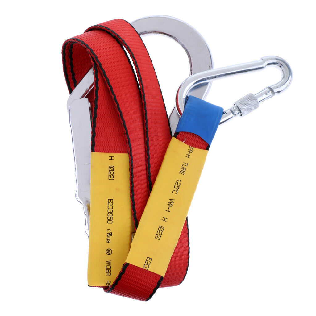 3X Outdoor Climbing Harness Belt Safety Lanyard Fall Protection with Carabiner
