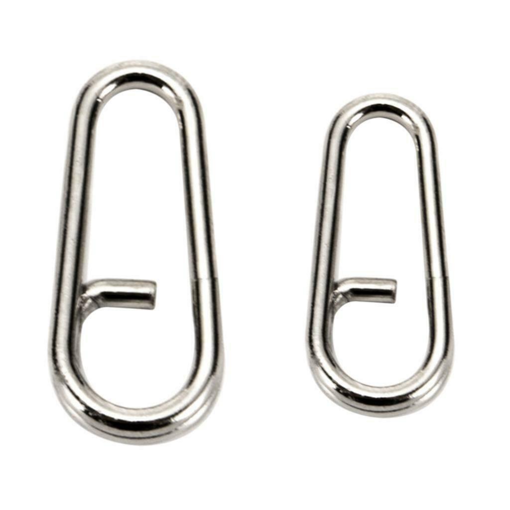 100pcs Stainless Steel Bent Head Oval Split Ring Fishing Tackle Connector L