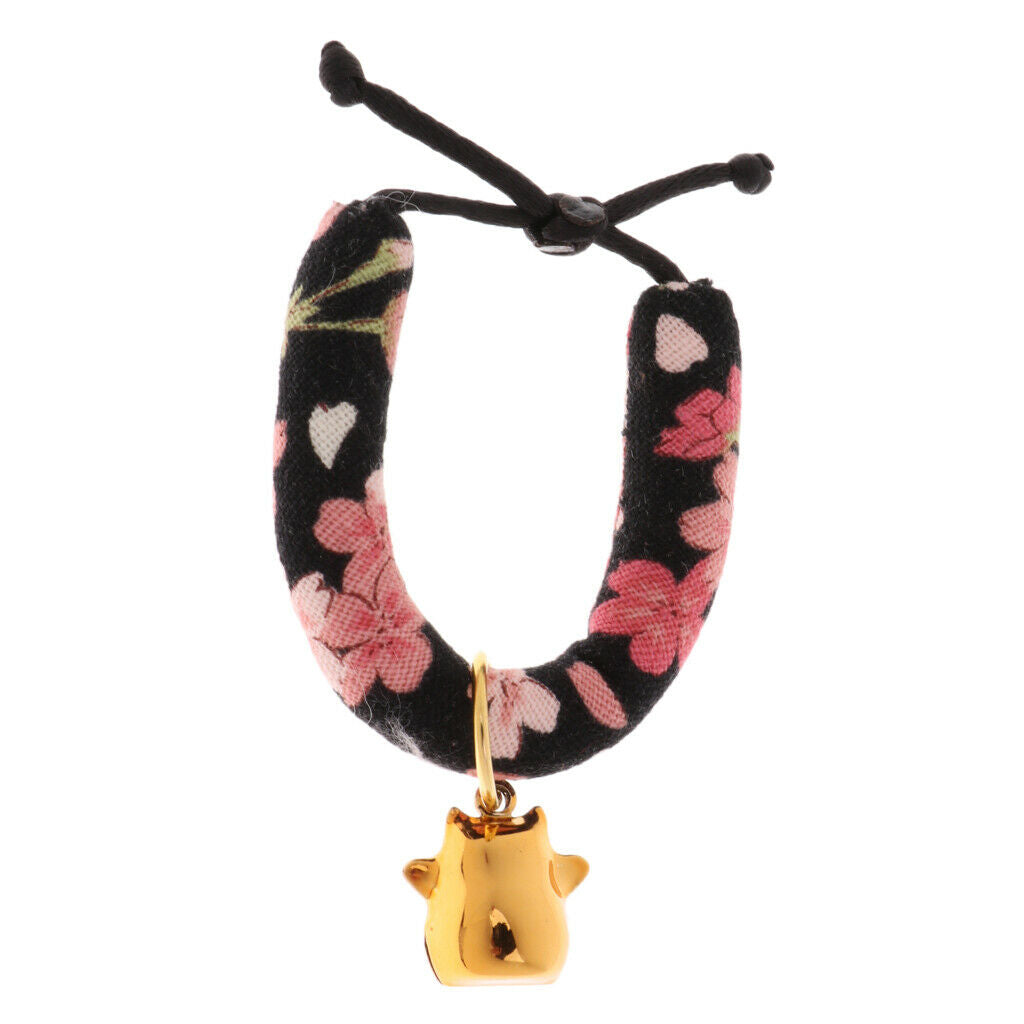 Japanese-style Adjustable Safety Collars with Bell for Pet Cat Kitten #1 XS