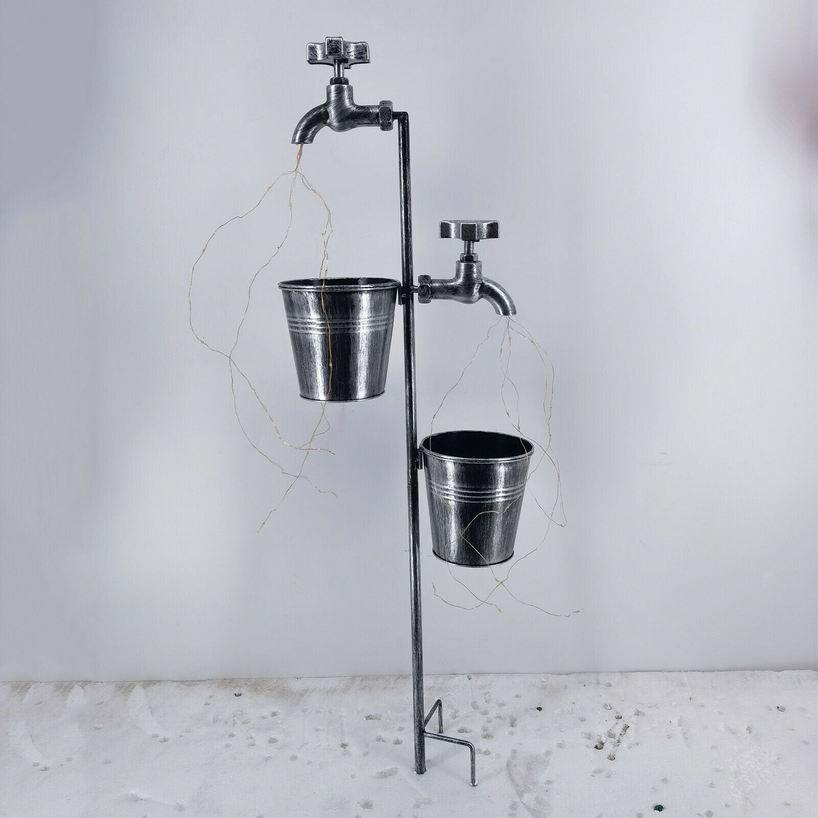 Romantic Garden Faucet & Water Bucket String Light Solar Terraces Lawn Lamp