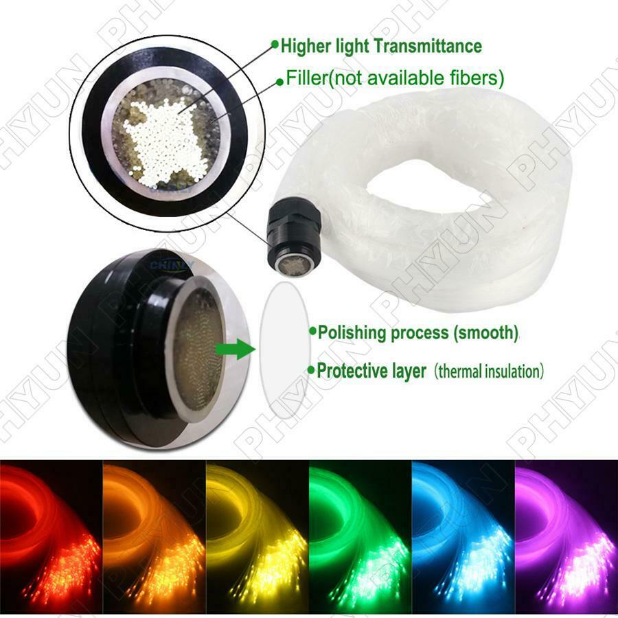 200x Car RGBW LED Fiber Optic Light RF Bluetooth APP Control Star Ceiling Cable