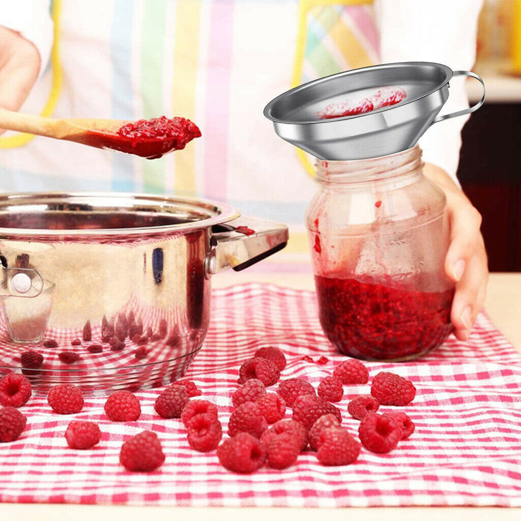 Stainless Steel Kitchen Funnel With Strainer Filter Multi-Use Durable Sturdy