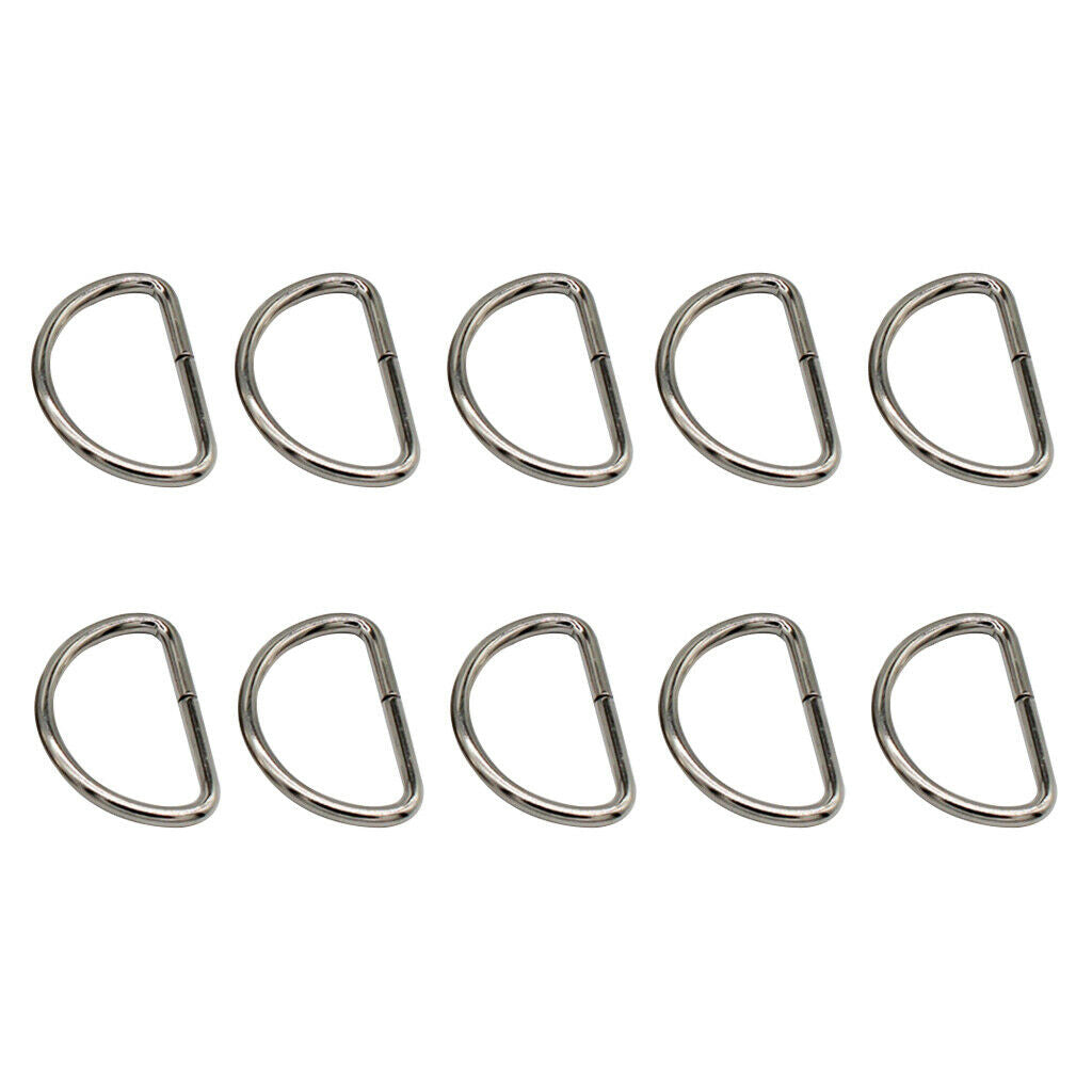 10 Pieces 1 Inch/25mm Non-welded Metal D Rings Fasteners for Paracord Belt