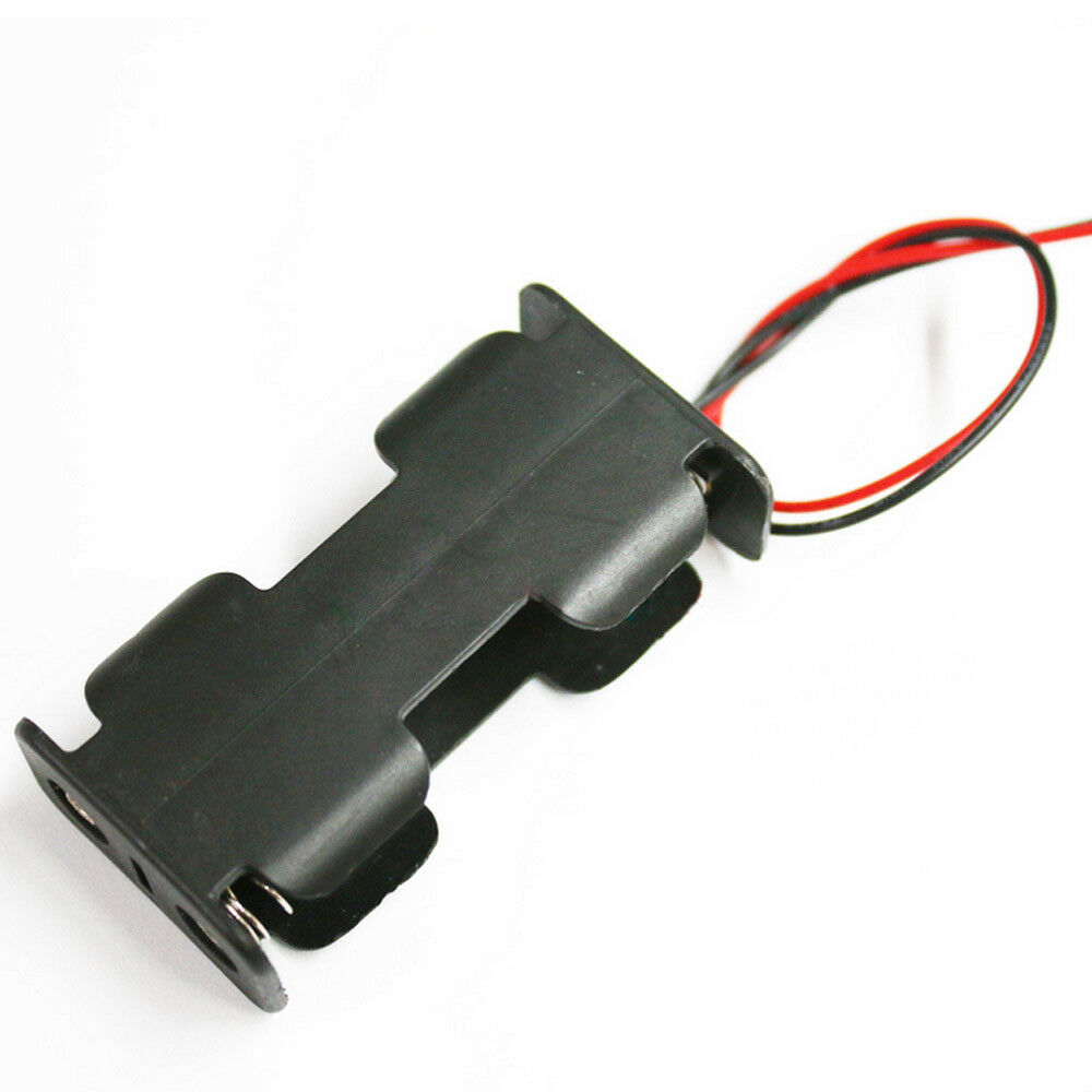 10pcs Wire Lead Black Plastic Battery Holder Box Storage Batteries Case