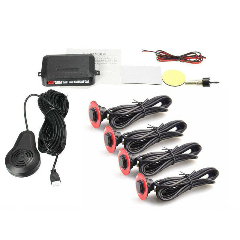 Car Parking 4 Hidden Sensors 13mm Reverse Backup Rear Radar Sound Buzzer Alarm