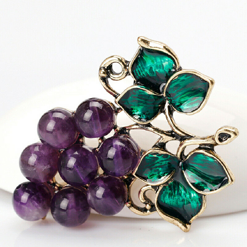 Purple Enamel Grape Brooch Pin Banquet Weddings Party Brooch Gifts Women .l8
