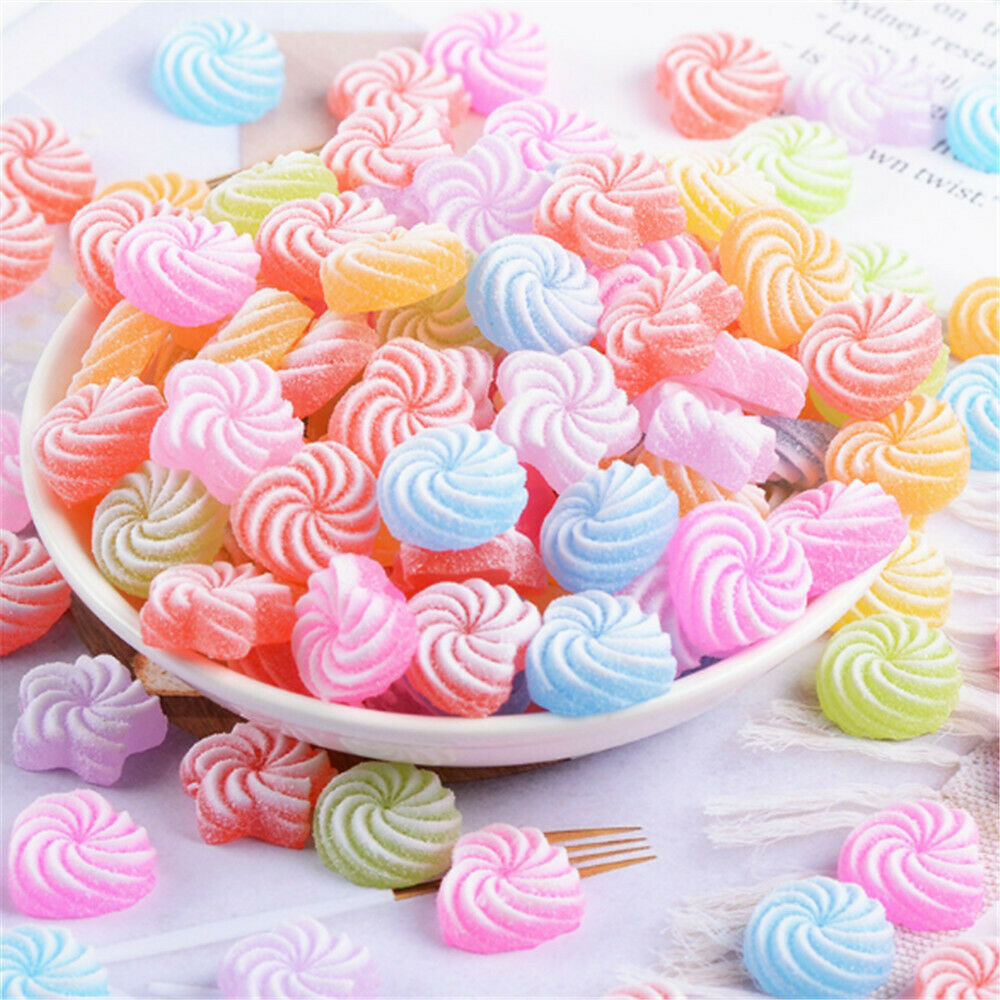 20 pcs Mixed Shape Jelly Drops Craft Embellishments Jewelry Charms Slime 16mm