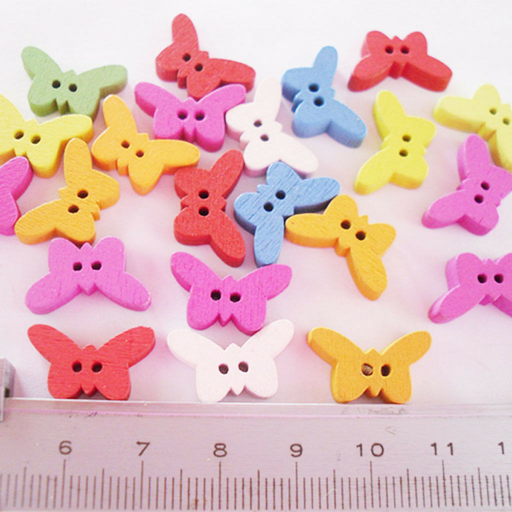 100Pcs Novelty Buttons Butterfly Baby Kids Knitting - Sewing - Cardmaking