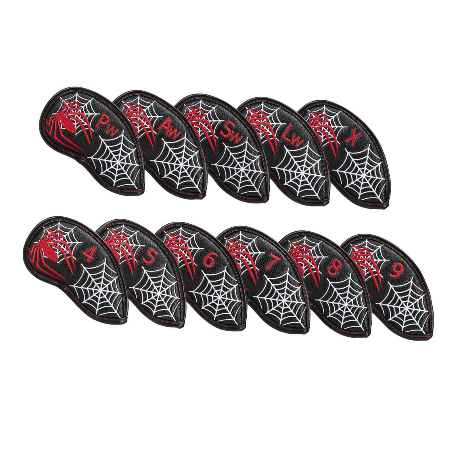 11 Pcs/Set Durable Waterproof Leather Golf Iron Headcover Club Guard Hybrid