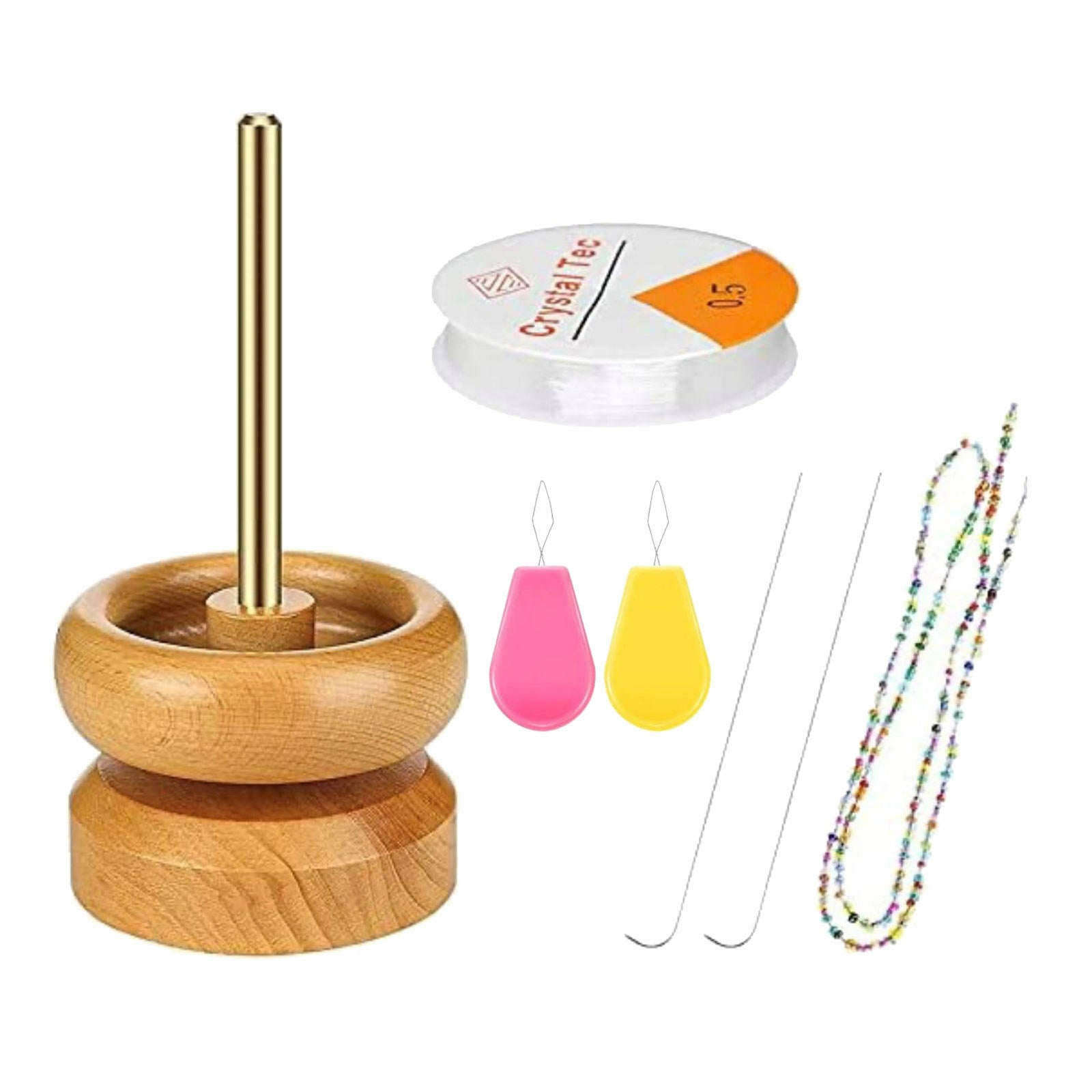 Wood Bead Spinner Gem Bead Loader Beads Quickly DIY Spinning Jewelry Tool