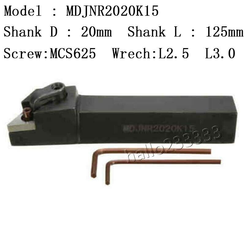 MDJNR2020K15 (20mmx125mm) CNC Lathe External Turning Tool Holder For DNMG1504