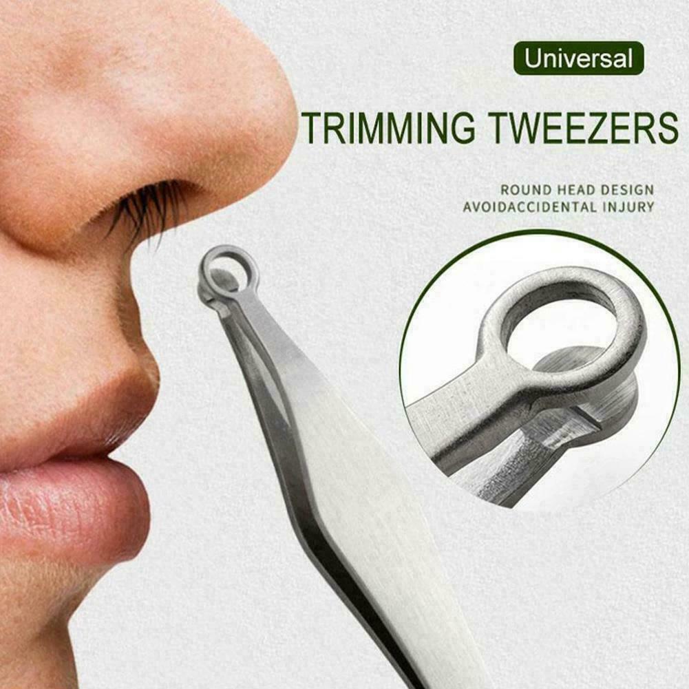 Universal Nose Hair Trimming Tweezers Steel Eyebrow Hair 2021 Nose Cut V0G0