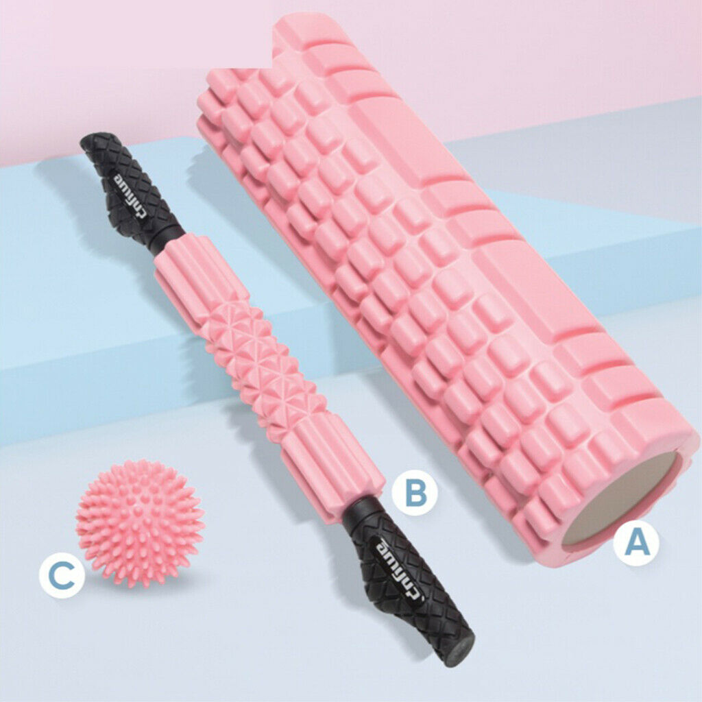 Three-in-One Blue Foam Shaft Muscle Relaxing Fascia Exercise Equipment