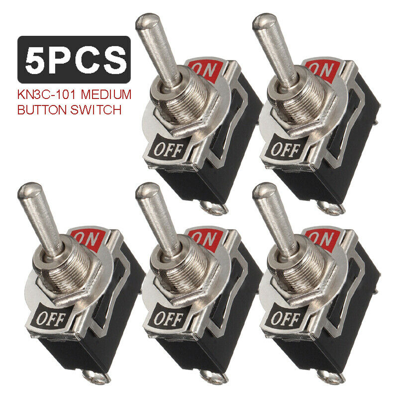 5X Toggle Switch 12V 24V 220V 230V 10A Flick ON OFF 2 Pole for Car Truck Boat