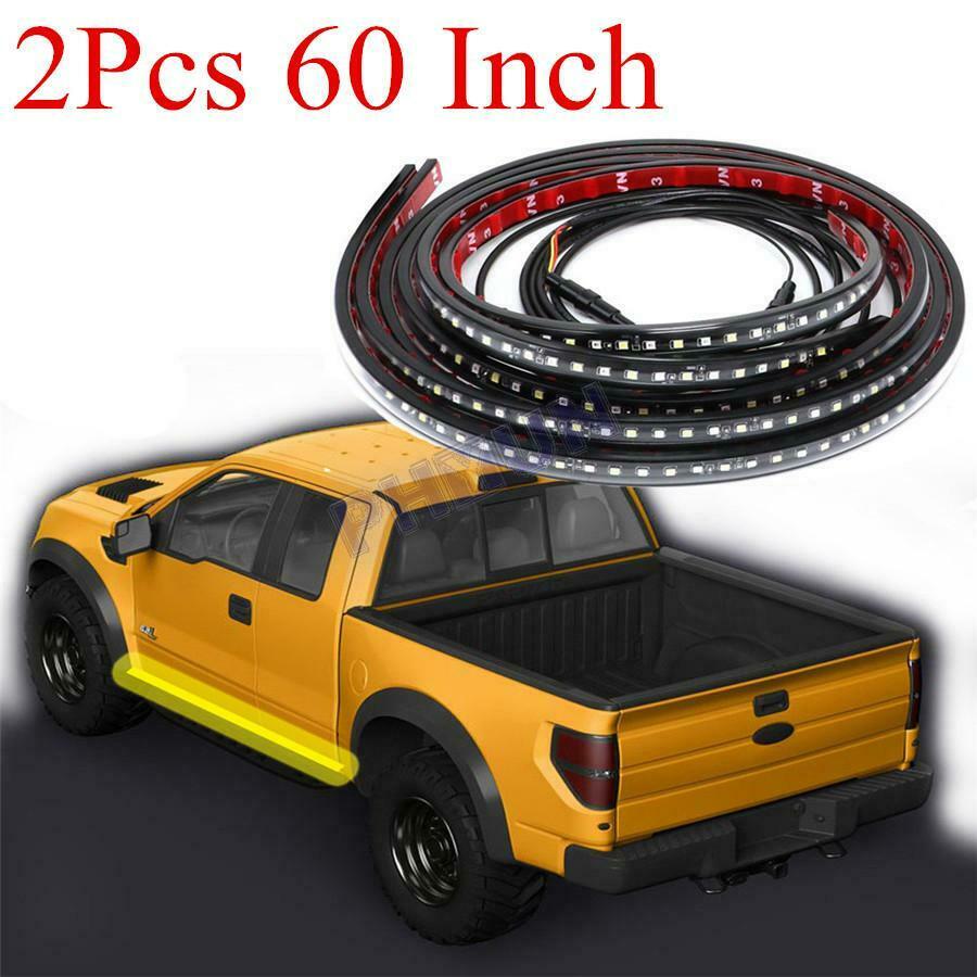 2x 60'' Truck Running Board Side Step LED Light Strip Amber & White Turn Signal