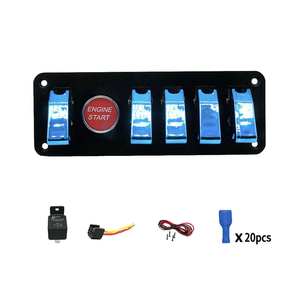 6- Car Switch SPST Rocker Switch Blue on / Off Switch Change Switch Toggle