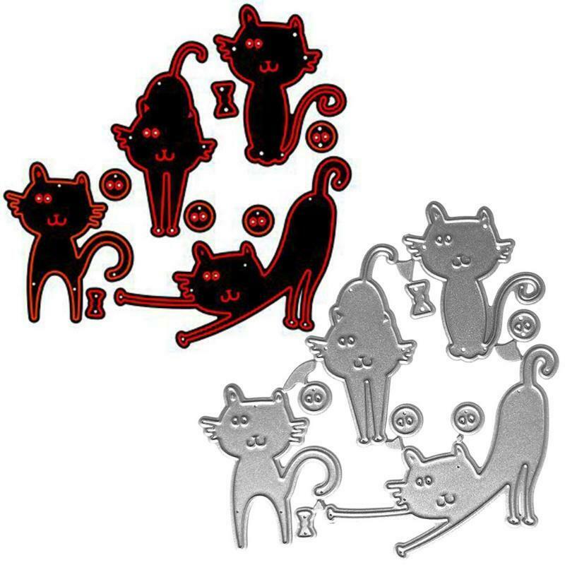 Kitten 4 Piece Set Carbon Steel Cutting Dies DIY Scrapbooking Photo Album Paper