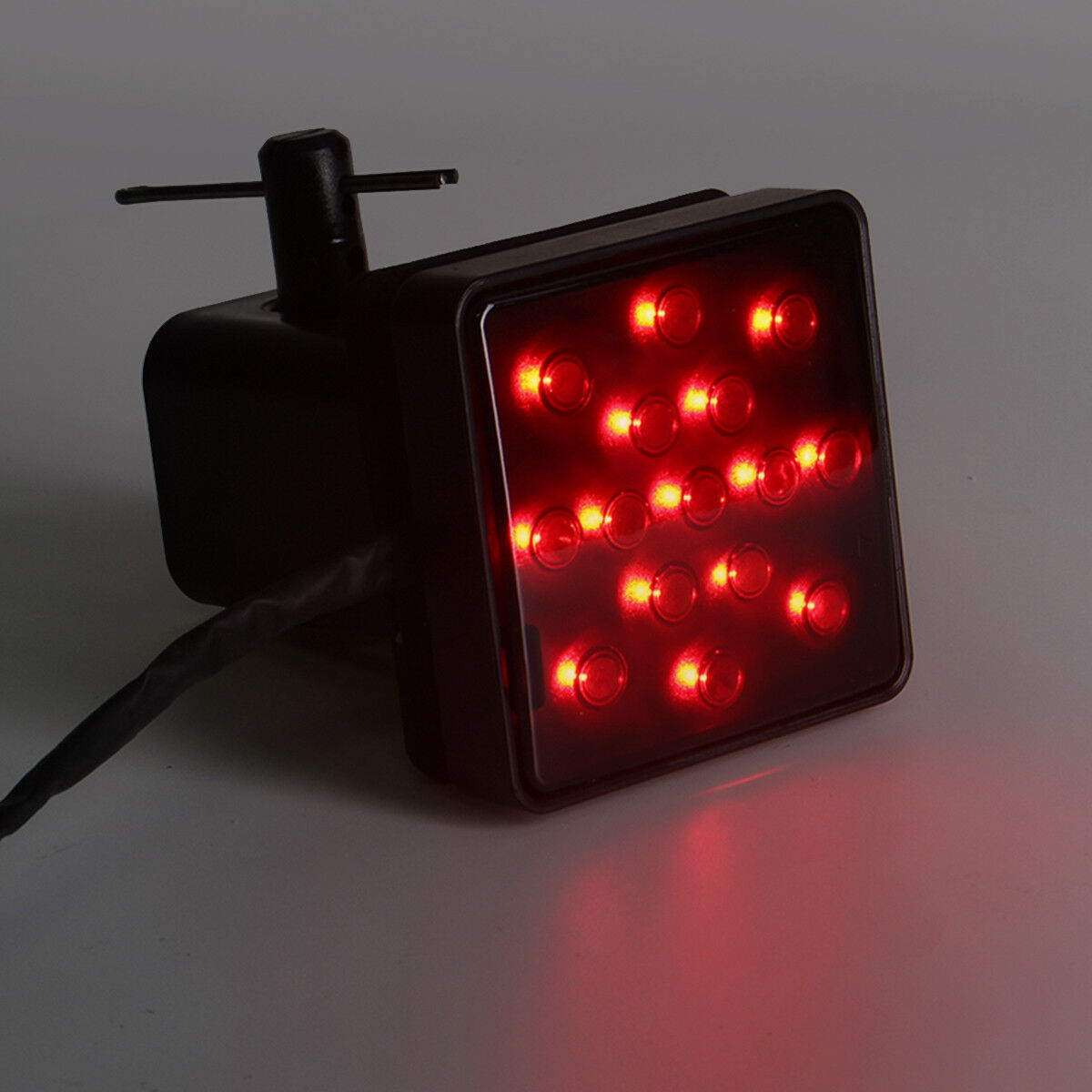 1x Red Lens 2'' Trailer Truck Hitch Towing Receiver Cover 15LED Tail Brake Light