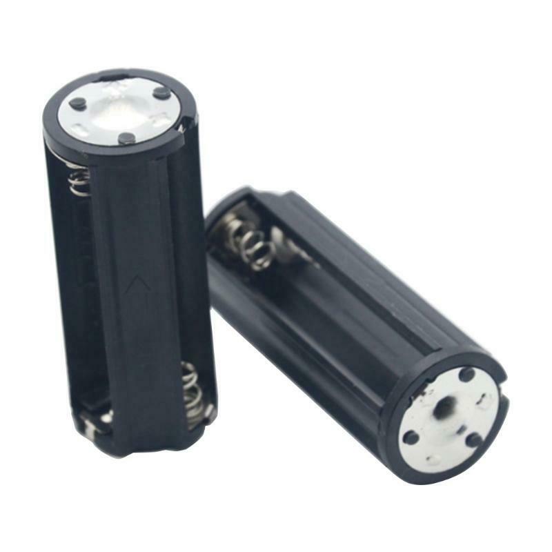 Cylindrical AAA Battery Holder Plastical Box Case Black Flashlight Torch