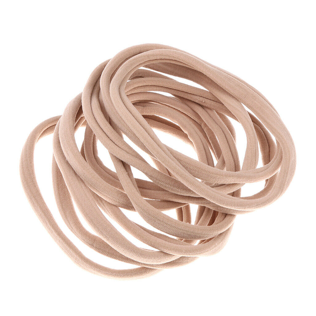 20 Pieces Hair Elastics Hair Ties Ponytail Holders No Metal 8cm Black + Khaki