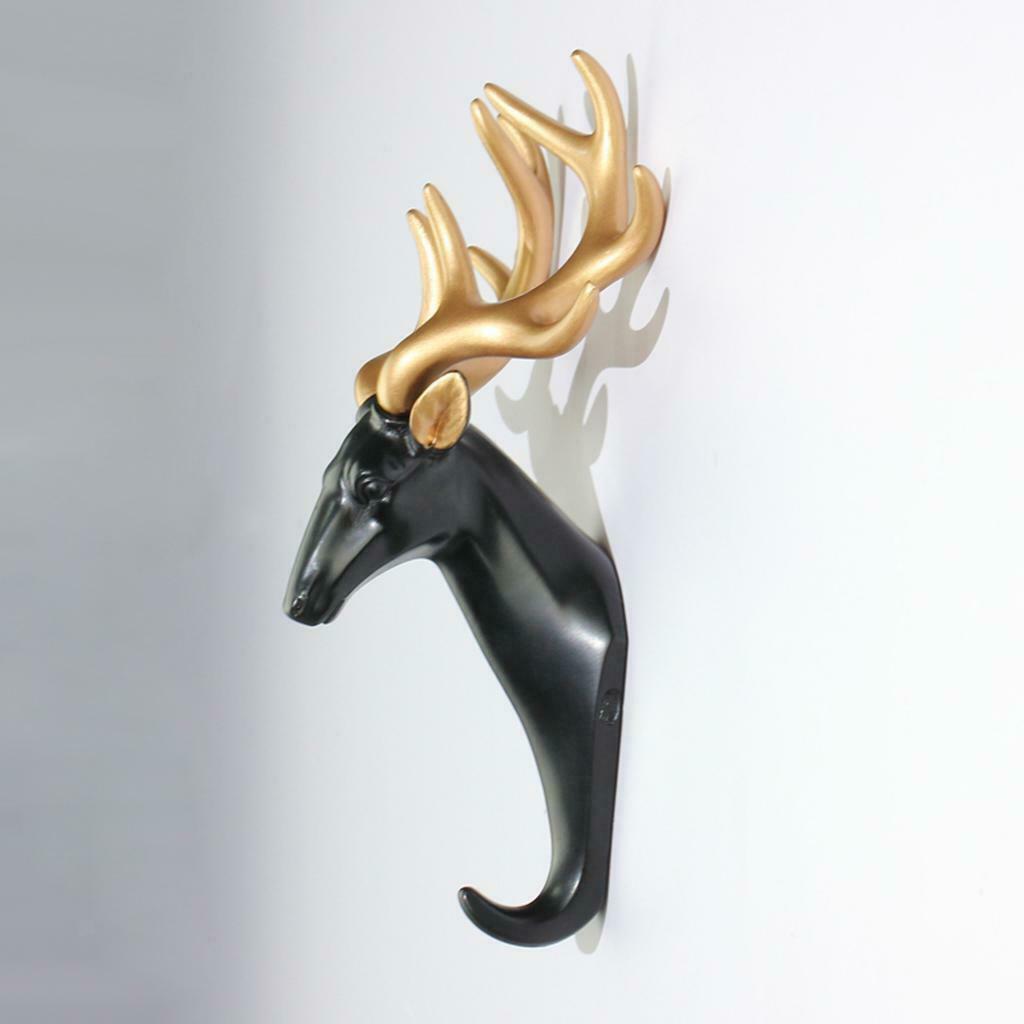 Animal Head Hanger Strong Sticking Wall Door Hanging Hook Hangers Black