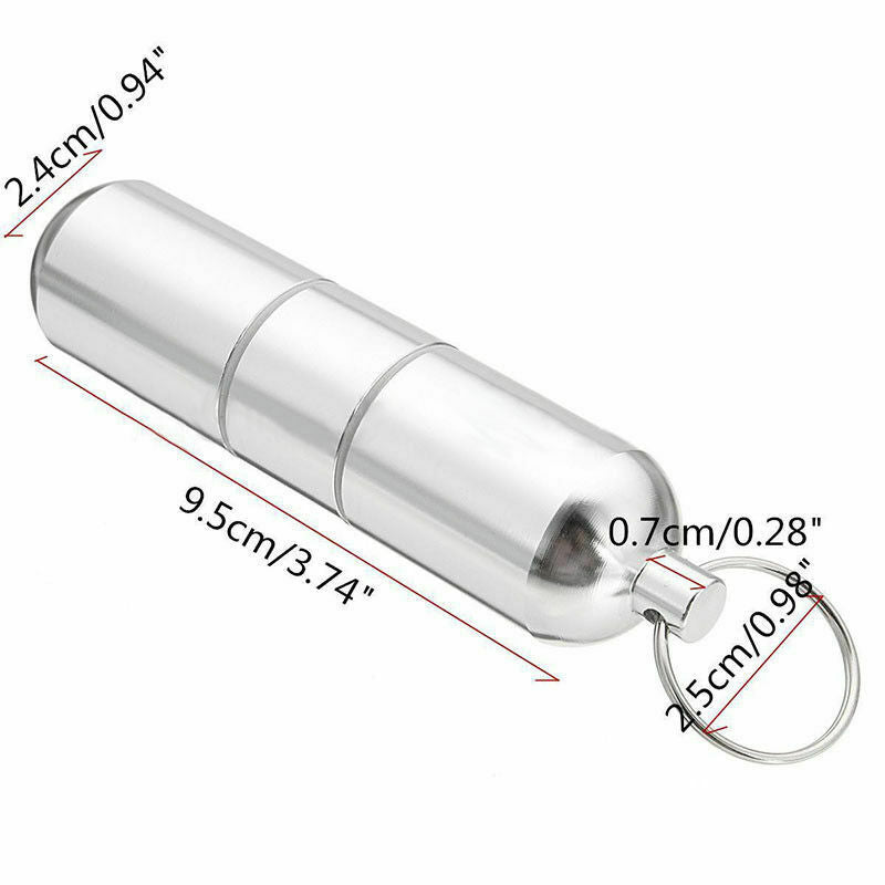 Mini Aluminum Case Pouch Pocket Camping Keychain Ring