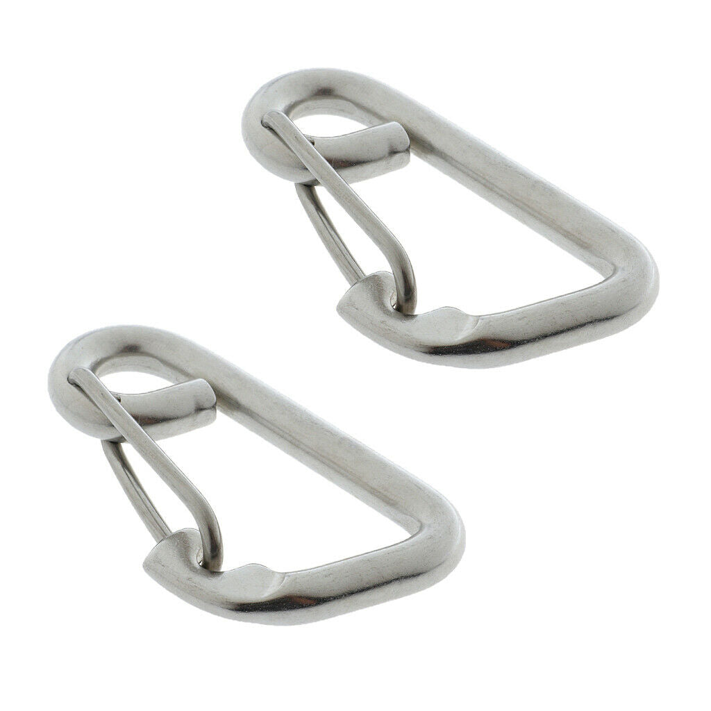 2x 8cm Marine Grade Stainless Steel Snap Hook Buckle Carabiner Climbing