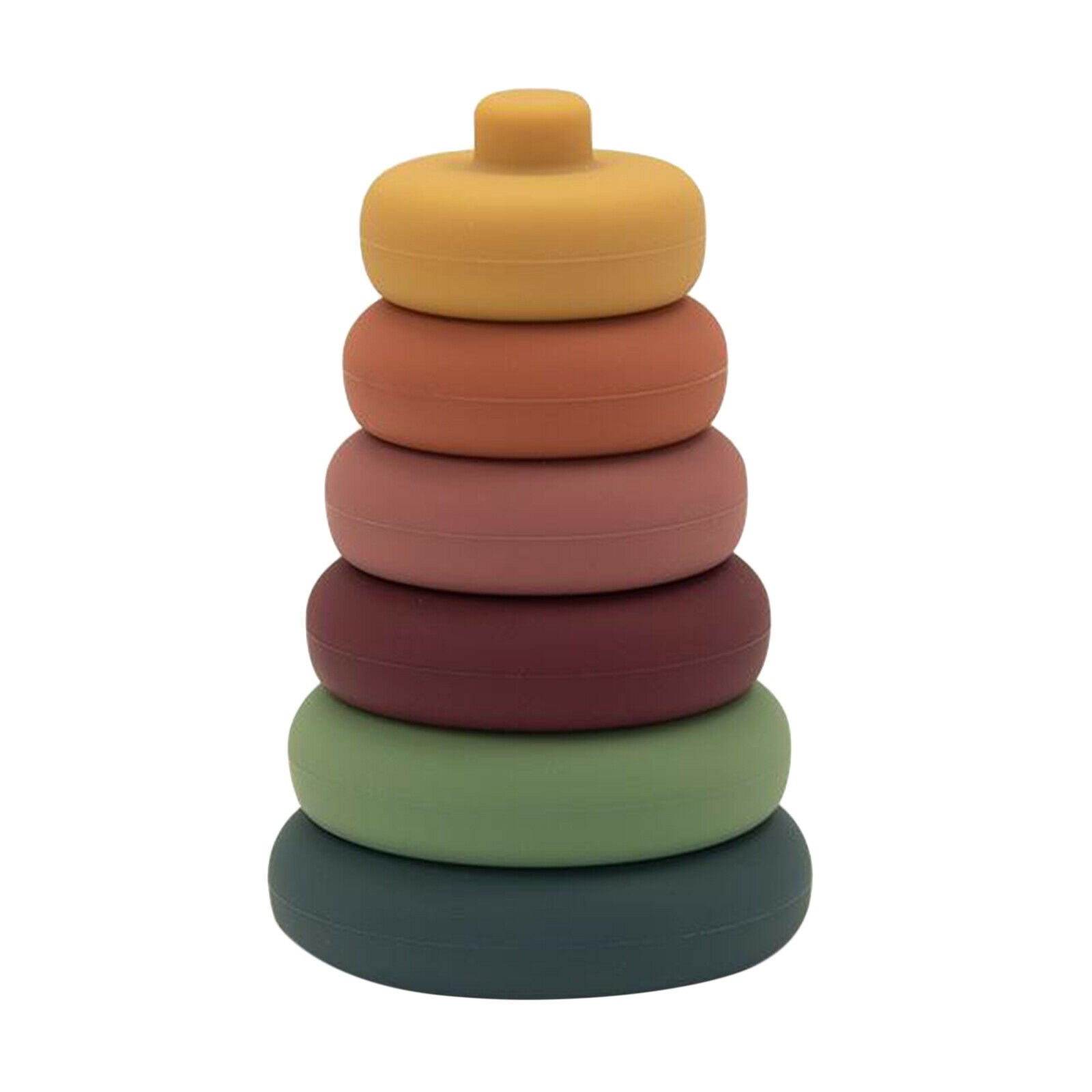 6pcs Baby Silicone Stacking Rings Toys Blocks Learning Educational Toys