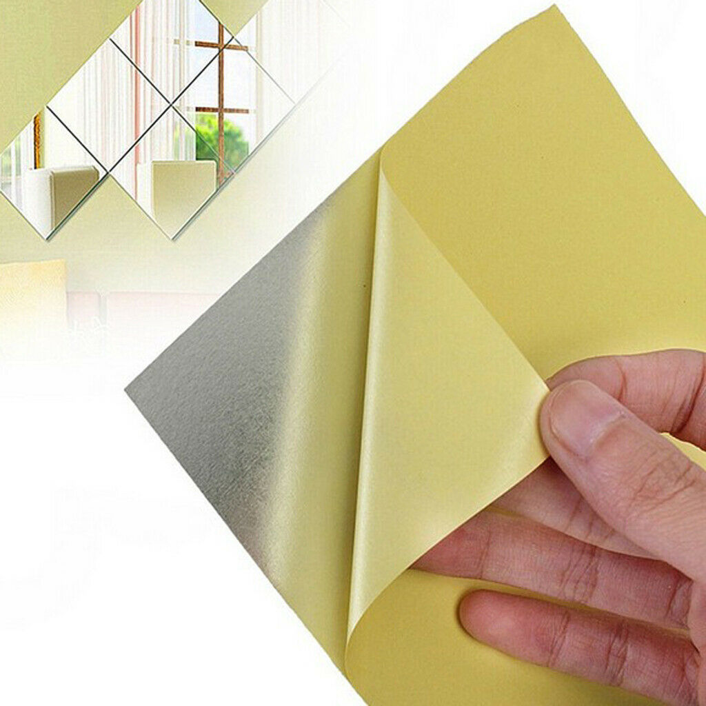 Mirror Stickers Self-Adhesive Plastic Mirror Tiles Stickers DIY Mirror Stickers