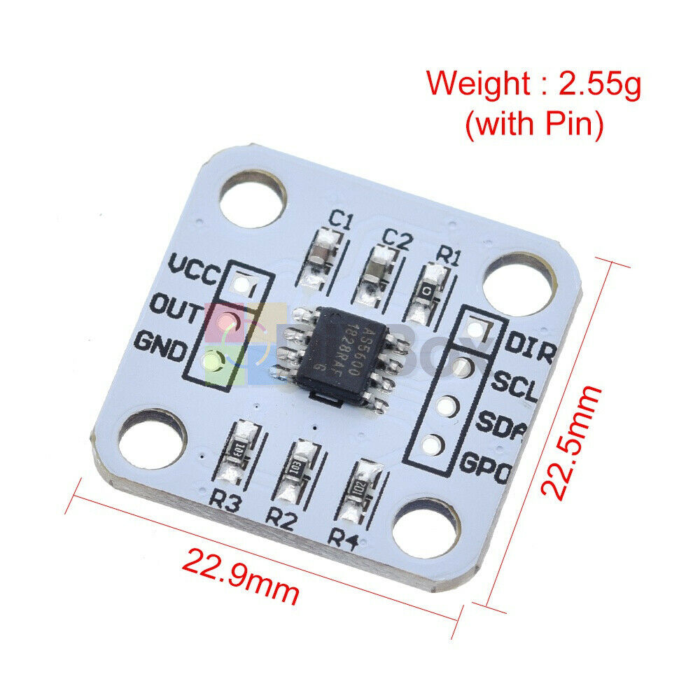 2PCS AS5600 Magnetic Encoder Magnetic Induction Angle Measurement Sensor Module
