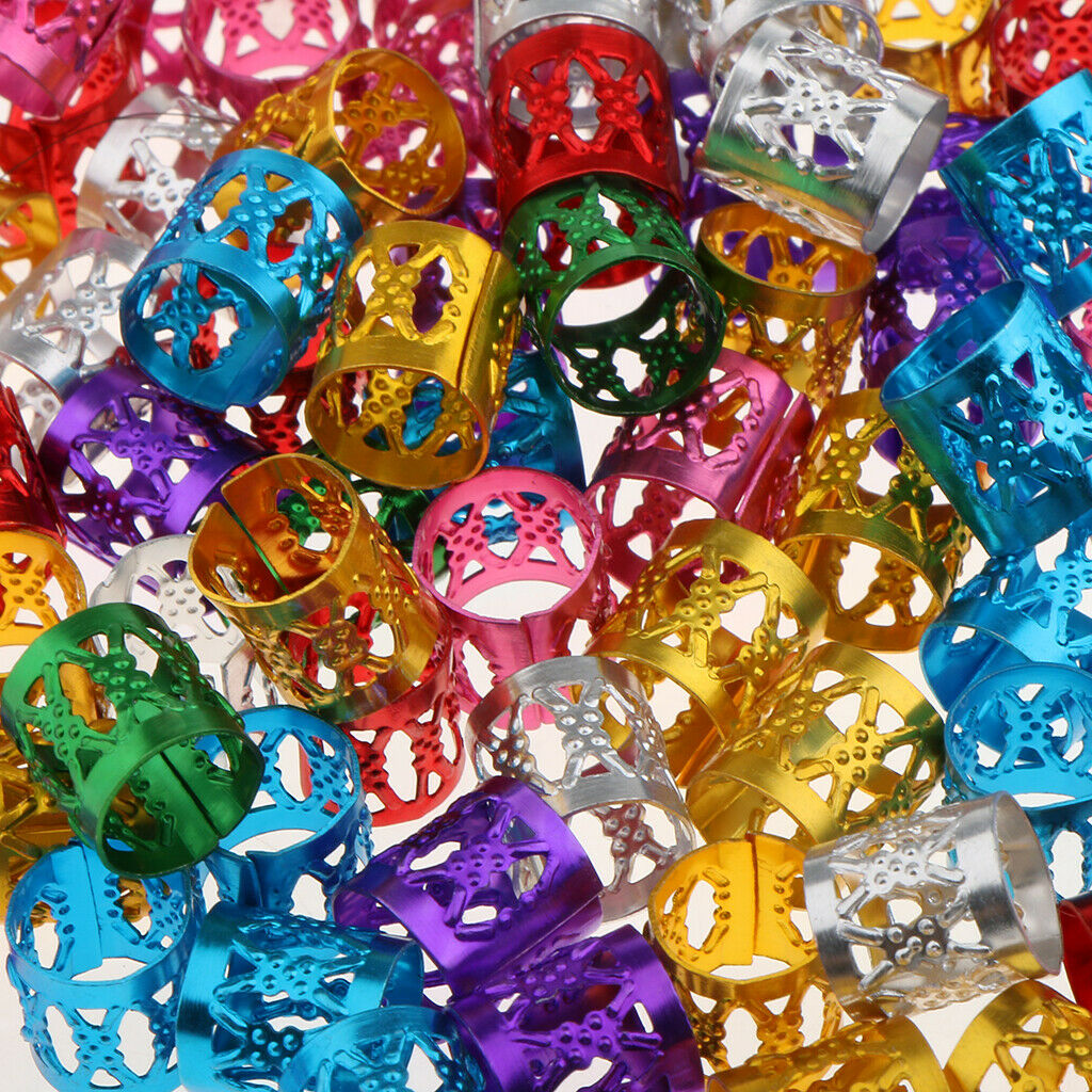 150pcs Hair Extensions Beads Dreadlocks Tube Decor Braiding Jewelry Ring
