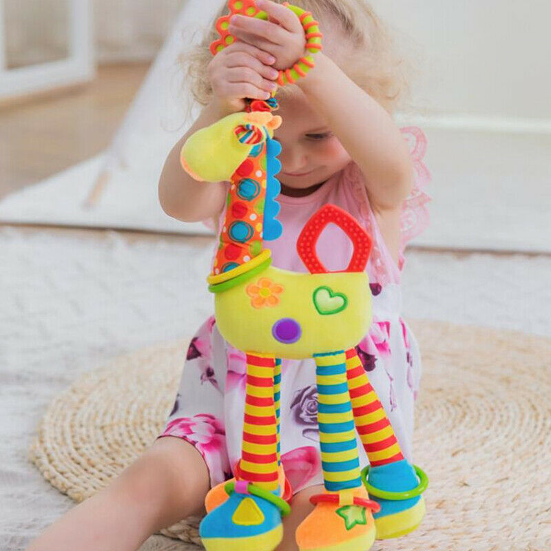 Infant Toys Soft Giraffe Animal Handbells Baby Development Newborn Baby RattFCA