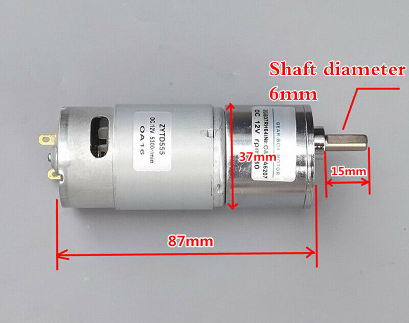 DC 12V 555Gear motor micro low speed forward and reverse adjustable speed 80rpm