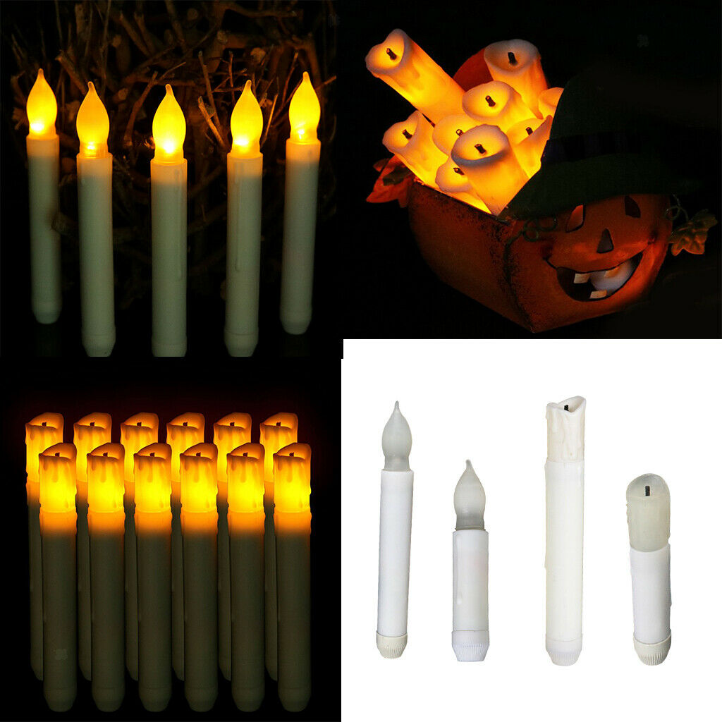 12pcs 165mm Battery Powered LED Taper Candle For Church Home Party