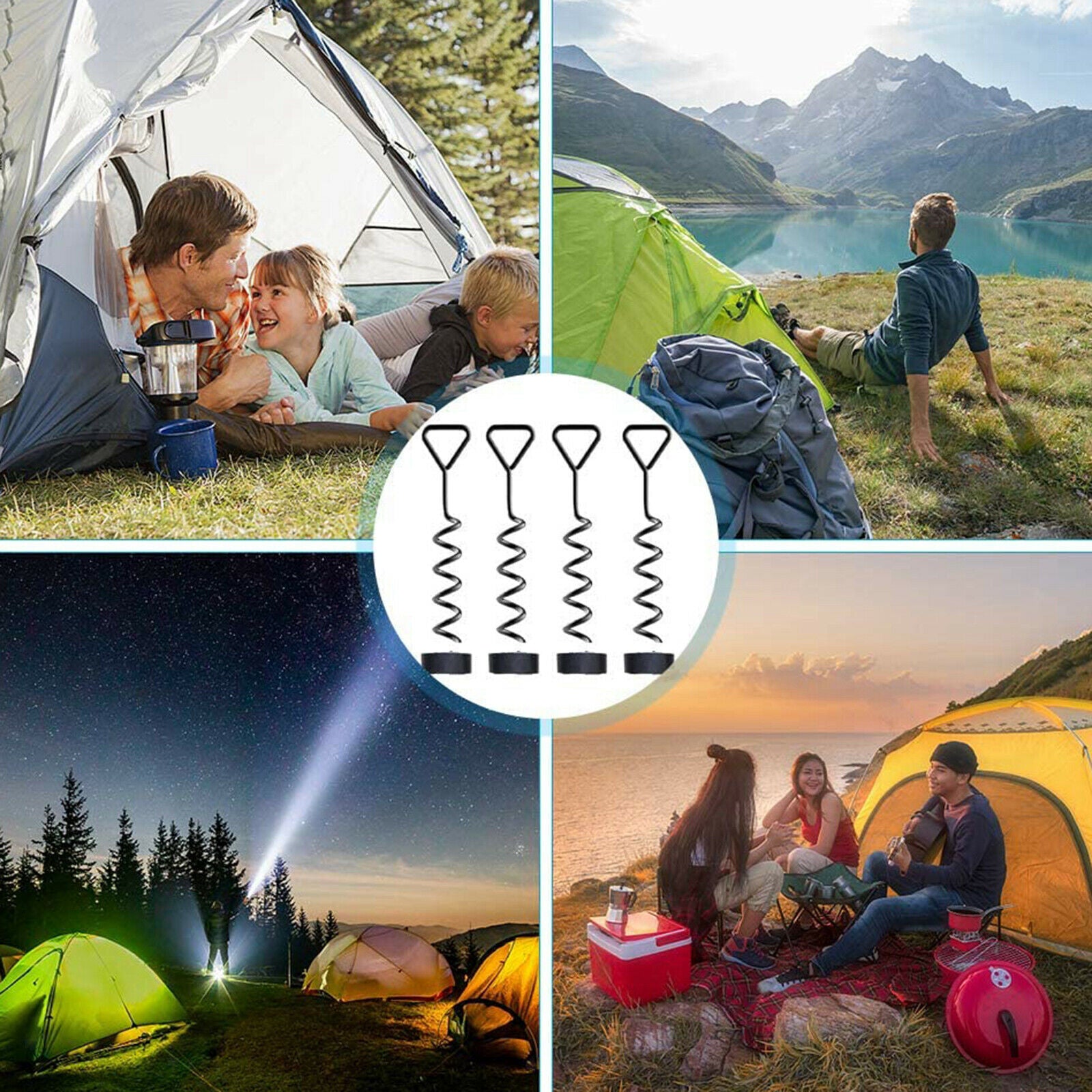 Outdoor Camping Heavy Duty Tents Trampoline Wind Stakes Anchor Kit Swings