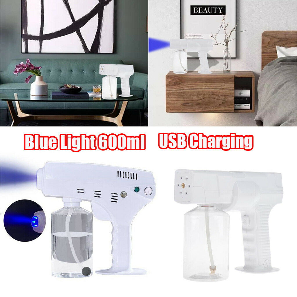 600ml Portable Blue Light Nano Spray Gun Fogging Paint Sprayer USB Charging