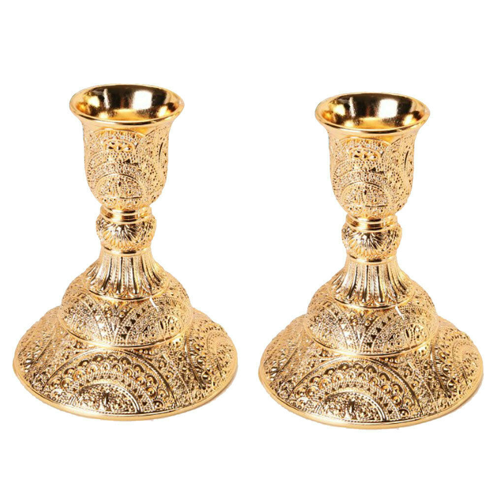 European Style Alloy Candelabra Candlestick, Set of 2,  with 2 piece Spiral