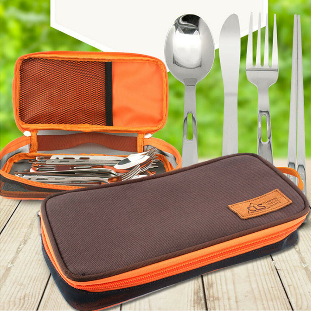 Cutlery Storage Bag Zipper Organizer for Camping, Travel, Office, Family BBQ,
