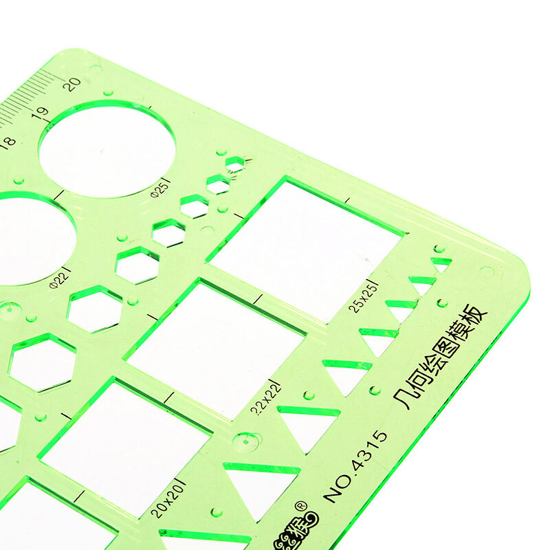 Plastic Circles Squares Hexagons Geometric Template RulerStencilStudyStude.l8