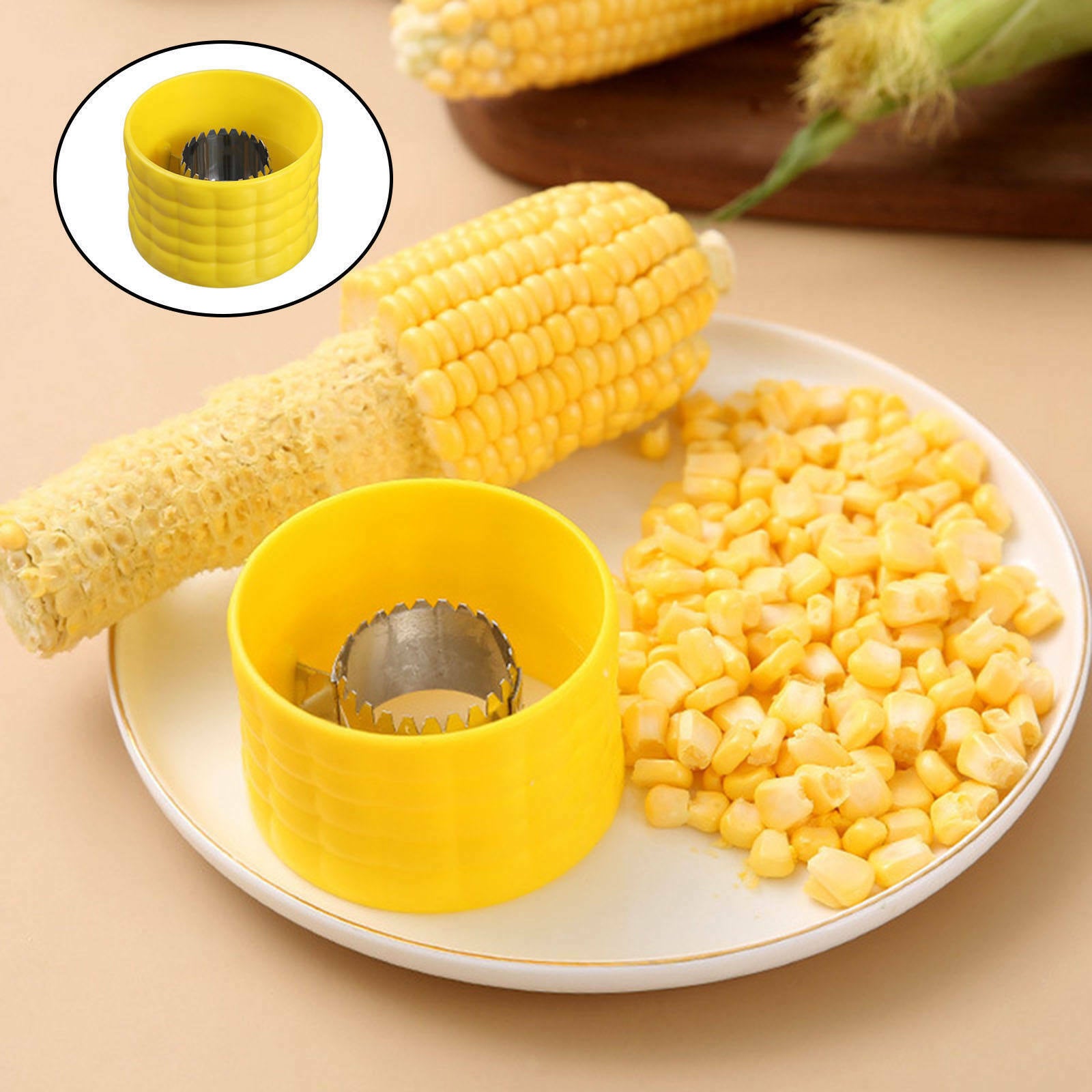 Yellow Corn Stripper Kitchen Gadgets COB Kernel Cutter Shaver for Cooking
