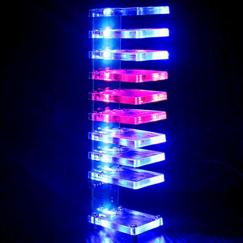 DIY VU Meter 10 Level Column Light LED Professional Electronic Crystal Sound CW2