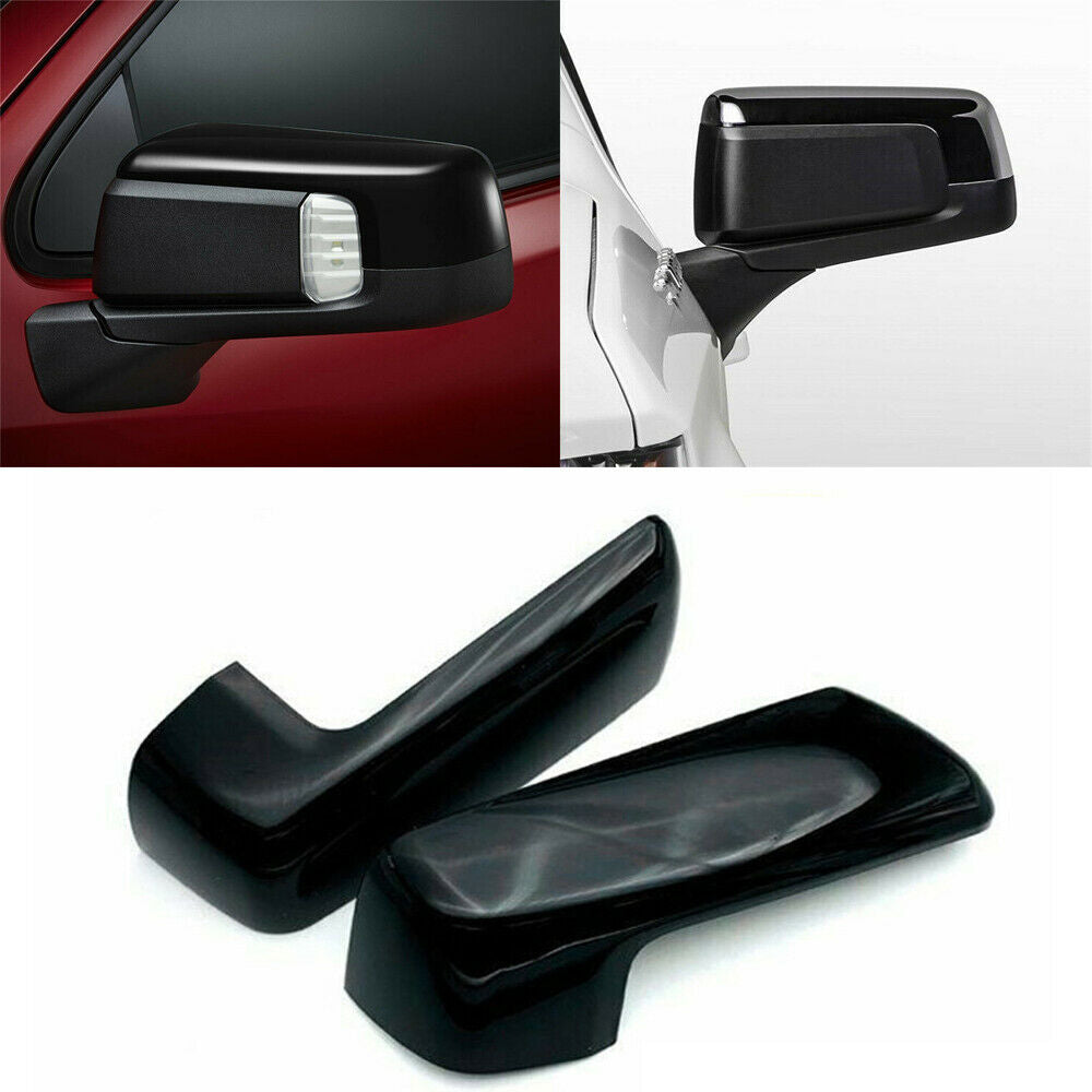 For 2019-2021 Chevy Silverado GMC Sierra1500 Side Mirror Covers Gloss Black ABS