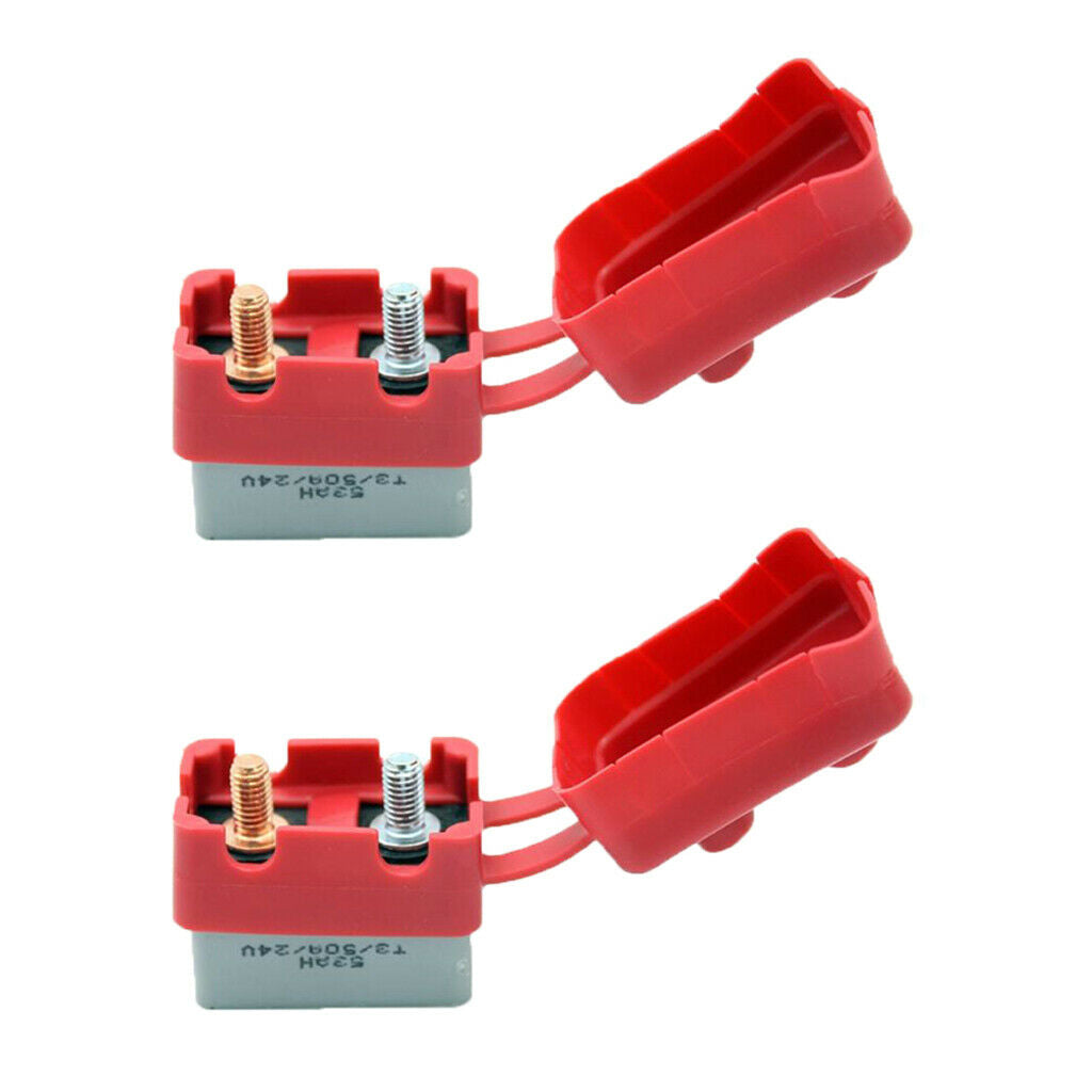 1Pair 12V-24 VAuto Boat Audio Circuit Breaker Manual Reset Fuse Holder 50A