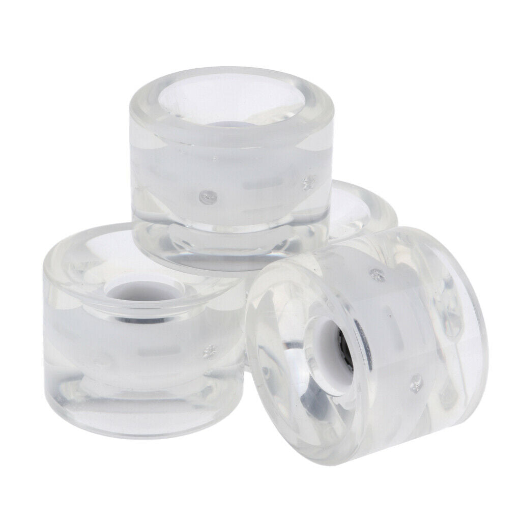 4pcs 70mm Light-Up Longboard Skateboard Wheels Magnetic Core Wheels White